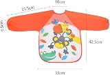 Vicloon 3Pcs Baby Bibs with Sleeves Waterproof Long Sleeve Bib Orange Purple view 2