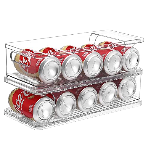 Xicennego 2Tier Stackable Soda Can Organizer for Refrigerator, Fridge