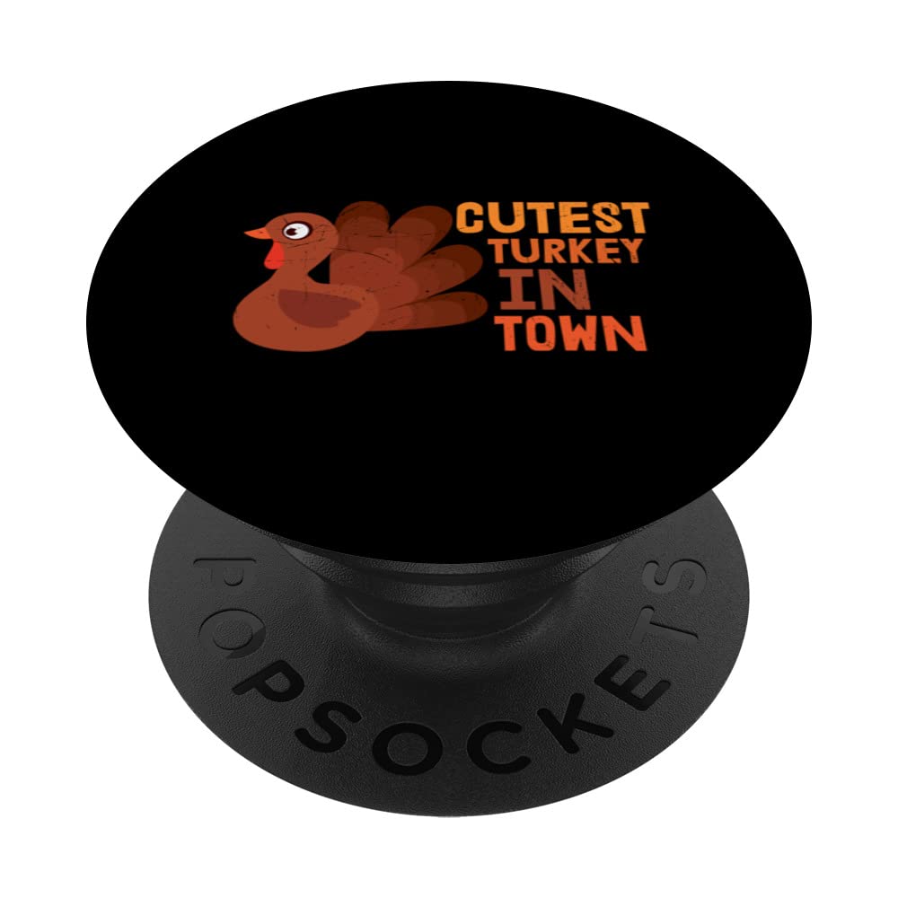 Cutest Turkey In Town Thanksgiving Family Kids Matching PopSockets Swappable PopGrip