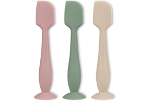 MINTLYFE 3 Piece Full Size Diaper Cream Applicator Set - Soft Silicone Baby Butt Spatula with Suction Base (Sand/Sage/Blush)