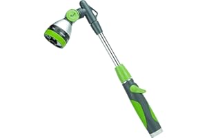 YESTAR 19IN Watering Wand for Garden Hose Heavy Duty Hose Wand 180 °Rotating Head Water Wand 8 Spray Patterns Garden Hose Wand for Plants,Flowers,Car
