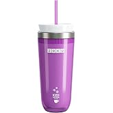 ZOKU Instant Iced Coffee Maker, Reusable Beverage Chiller Cools Hot Beverages in Minutes Without Dilution, Portable 11-ounce Tumbler With Spill-resistant Lid and Straw, Purple