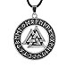 LANGHONG 1PCS Norse Vikings Pendant Necklace Norse Valknut Rune Pendant Necklace Original Amulet Pendant Necklace