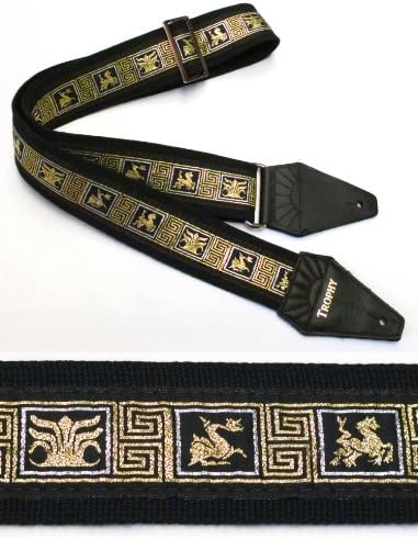 Trophy USA-made Dragon & Key Cotton Guitar Strap