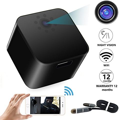 Wireless Spy Hidden Camera WiFi Wall Charger Cameras- 1080P HD Night Vision - Supports 128GB SD Memory Card-Large Lens - Alarm System- Charging Phones- Motion Detection-Support iPhone/Android App