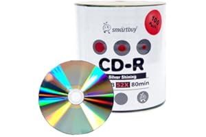 Smartbuy 100-disc 700mb/80min 52x CD-R Shiny Silver Top Blank Recordable Media Disc