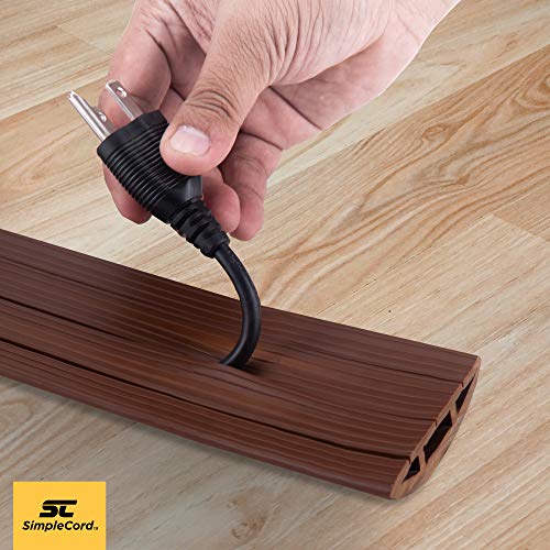 Floor Cord Protector Covers Cables, Cords, or Wires 3 Channel for Sidewalks or Walkways, for