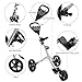 TOMSHOO Golf Cart Foldable 3 Wheels Push Cart Aluminum Pull Cart Trolley with Footbrake System Beverage Holder