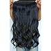 Secret Halo Hair Extensions Pieces Flip in Curly Wavy Hair Extension Synthetic Women Hairpieces (20 Inch (Pack of 1), # Black)