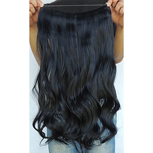 Secret Halo Hair Extensions Flip in Curly Wavy Hair Extension Synthetic Women Hairpieces 20" (1#)