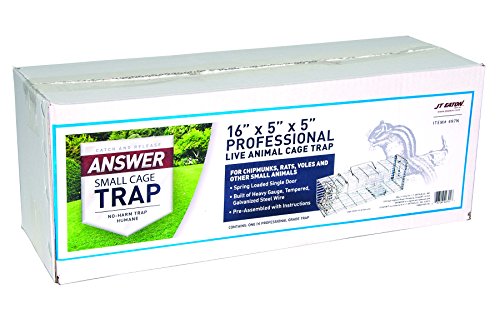 JT Eaton 497N Answer Single Door Live Animal Cage Trap for Small Size Pests, 16" x 5" x 5"