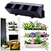Self Watering Wall Planter by MyEasygro for Indoor and Outdoor | Mounted Hanging Vertical Urban Garden Decor | Green Wall Pots for Flowers, Plants, Herbs, Vegetables, Seeds | 22.5″x7″x7″ (2, Black)thumb 2