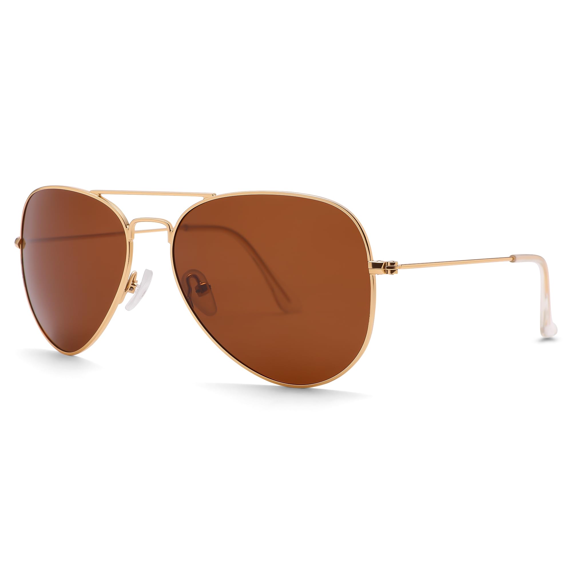 Photo 1 of Pro Acme Aviator Sunglasses for Men Women Classic Polarized UV400 Protection 62MM(Gold Frame/Brown Lens)