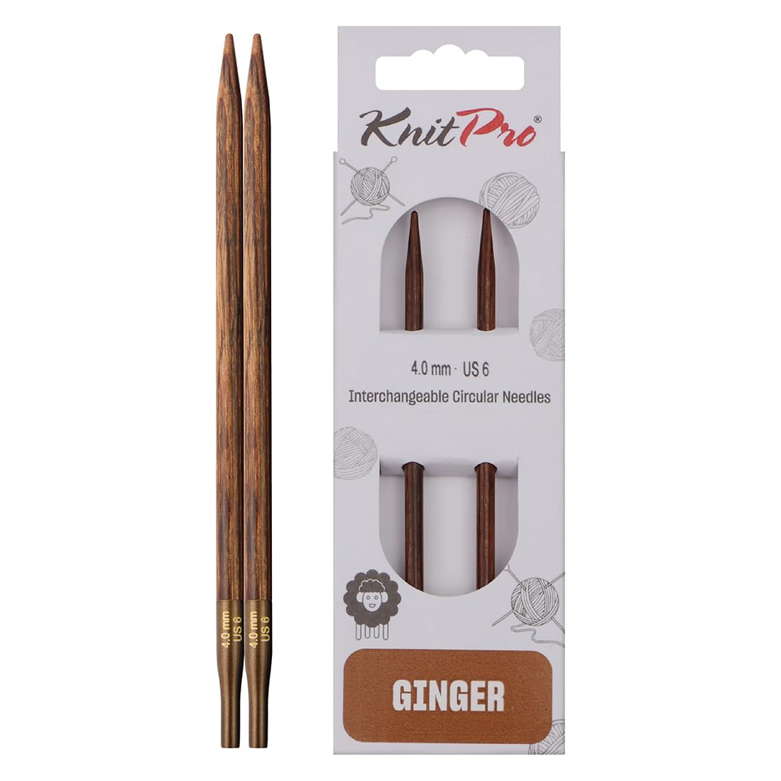 KnitPro Ginger Interchangeable Circular Needles 4" (10cm) | 4.00mm