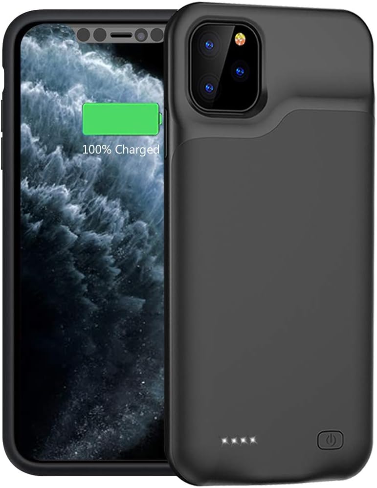 Battery Case for iPhone 11 Pro, 5200mAh Portable Protective Charging Case Compatible with iPhone 11 Pro (5.8 inch) Rechargeable Extended Battery Charger Case (Black)