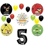 Angry Birds Party Supplies 5th Birthday Balloon Bouquet Decorations