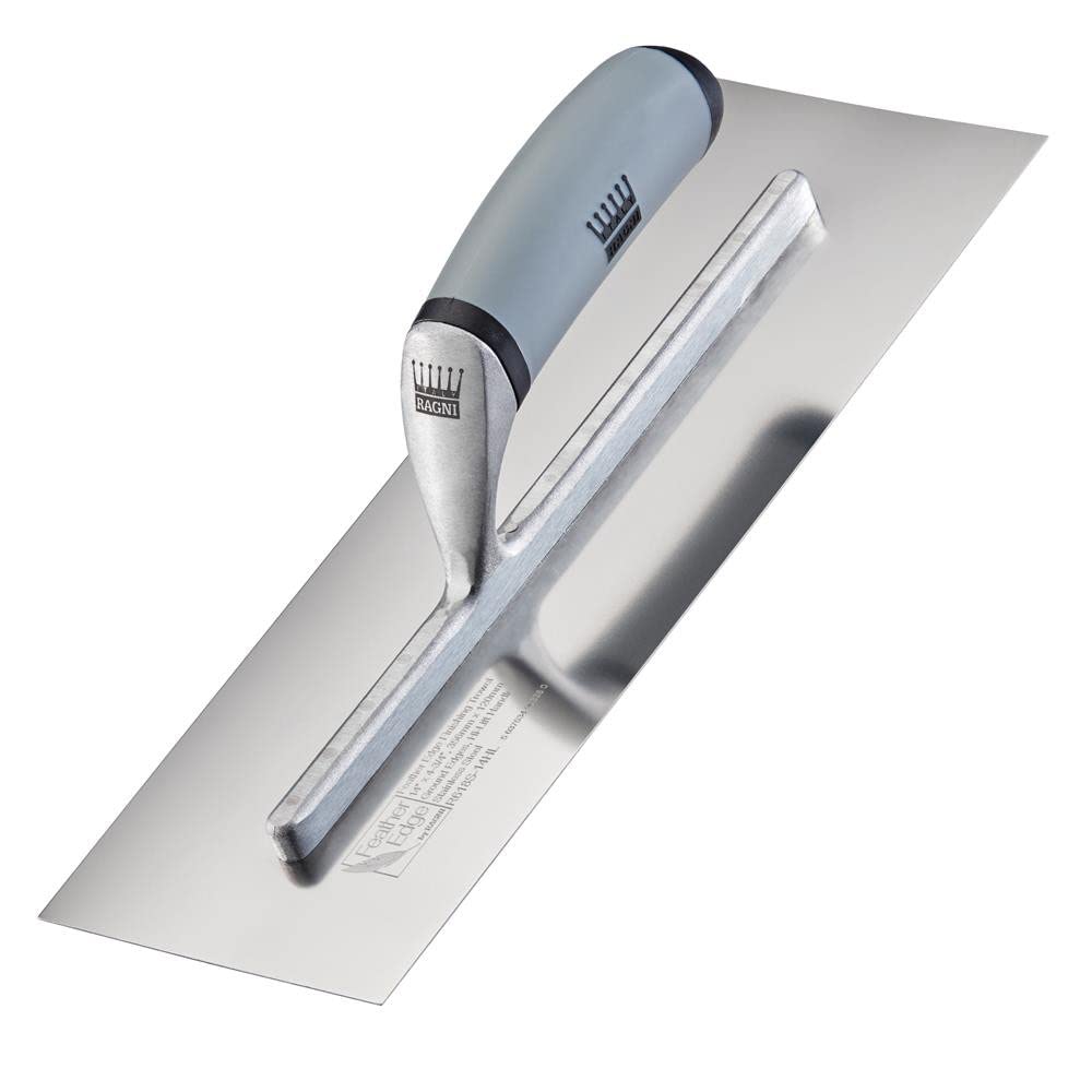 RAGNI 14" Feather Edge Stainless Steel Finishing Trowel with HIGH Lift Handle (R618S-14HL)