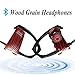 Mailiya Wood Grain Wireless Sport Bluetooth Headphones Sweatproof Stable Fit In Ear Workout Earbuds Ergonomic Running Earphones Premium Sound with Bass Noise Cancelling Microphone 8-Hour Working Time