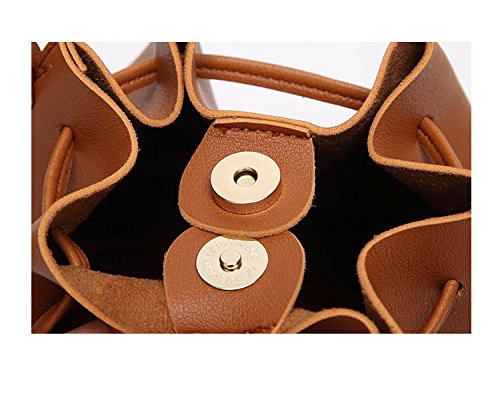 EasyHui Womens Crossbody Bag Grils Fashion PU Leather Tassel Small Travel Purse Shoulder Tote Handbag Brown - Thumbnail 4