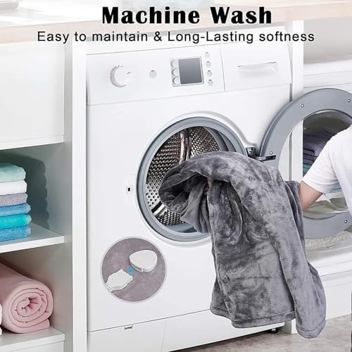 Heated Blanket Electric Throw 130x150cm, Soft Flannel Heating Blanket with 6 Heat Levels & Auto Off, Fast Heating Machine Washable for Home Office