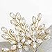 Unicra Wedding Crystal Flower Hair Pins Decorative Wedding Bridal Hair Accessories for Brides Pack of 2 (B-Gold)
