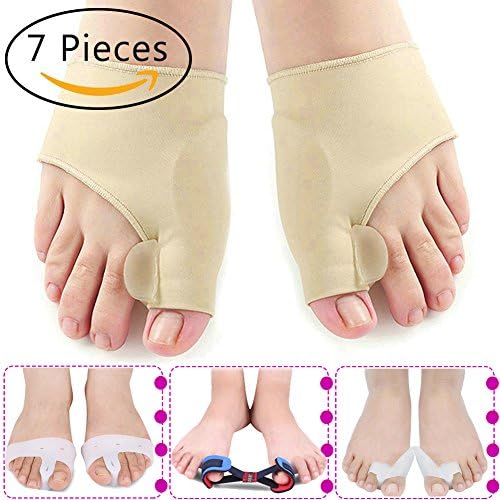 Showbellia Bunion Corrector &amp; Bunion Toe Relief Protector Sleeves Kit - Pain in Hallux Valgus, Tailors Bunion, Big Toe Joint, Toe Separators Spacers Straightener Splint - Orthosis Adjuster Pedicure