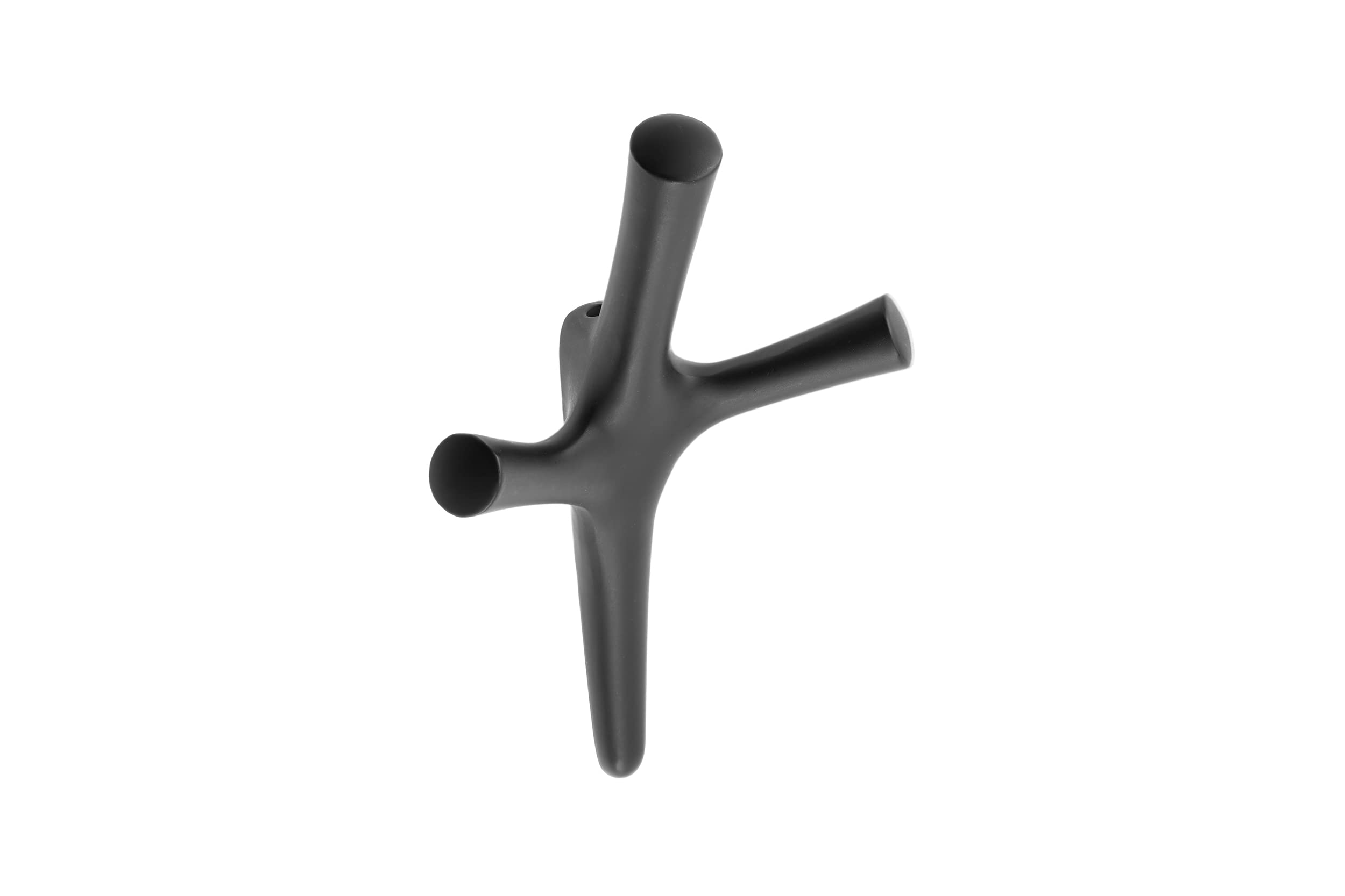 GTV - WALENCIA Coat Hook - Surface: Matte Black - Exterior: 164 x 107 x 58 mm - Coat Hooks for Door, Bathroom, Kitchen, Hallway, Office, DIY Metal Hooks, Coat Hooks, Hat Hooks, Wall Hooks