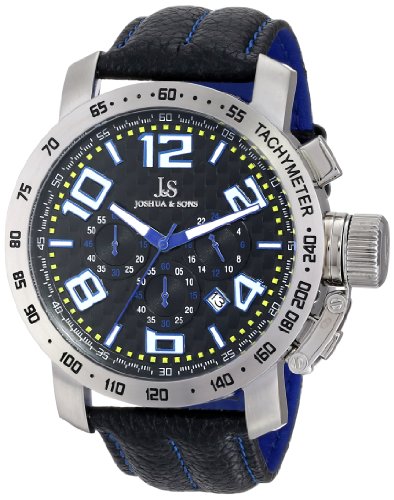 Joshua & Sons Men's JS49BU Analog Display Japanese Quartz Black Watch