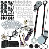 JDMSPEED New Universal Electric Power Window Lift Regulator Conversion Kit with Switches Wiring and Hardware for 2 Door Pickup SUV Truck Van Car