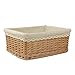 Rurality Rectangular Willow Wicker Storage Shelf Basket with Liner, Large