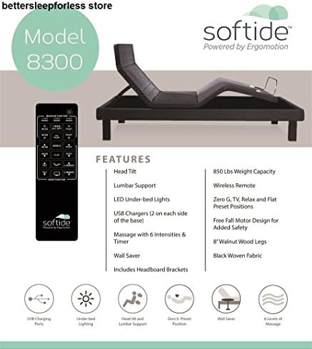 Softide 8300 Ergomotion Adjustable Bed Base (Split King Set-White Glove)