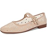 DOEYG Mesh Ballet Flats Shoes for Women Leopard Animal Print Mary Jane Flats Shoes Square Toe Dress Casual Comfortable Velvet Ballerina Shoes