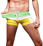 Zmart Men's Color Swim Briefs Square Leg Swimwear Trunks Beachwear Shorts