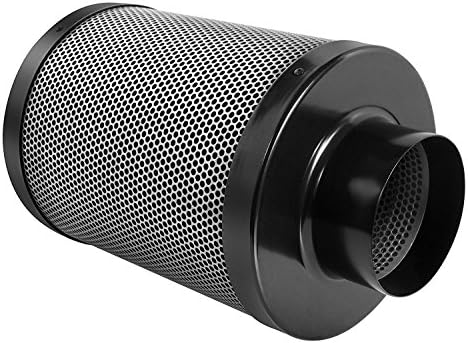 PrimeGarden 4'' Carbon Charcoal Air Filter Odor Control Scrubber Pre-filter Included for Hydroponics Indoor Grow Tent Ventilation System (Air Carbon Filter, 4'')