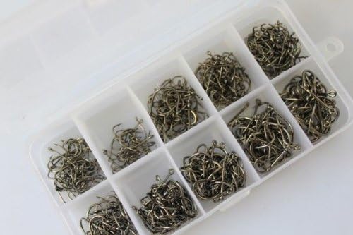 Selling the world 2014 Hot sale Black Fishing Iseama Hooks Comes with Carry Box Set 500pcs 10 Sizes 3# -12#