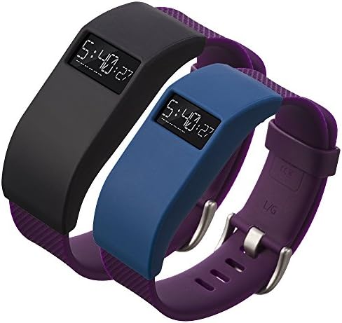 TMStar 2PCS Fitbit Charge HR Band Cover,Colorful Slim Designer Sleeve Protector Cover For Fitbit Charge/Fitbit Charge HR(No Tracker) (Black_DarkBlue)