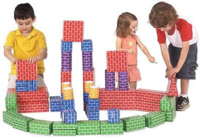 Cardboard Building Blocks - Set of 48 Jumbo Sized Stacking Cardboard Bricks