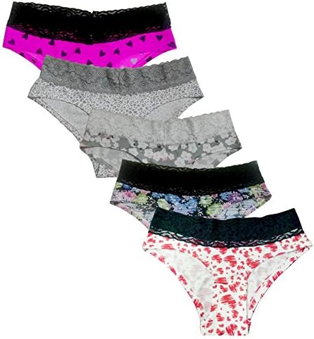 5-Pack Hipster Bikini Panties for Girls and Womens (Small, Multicolor 2)