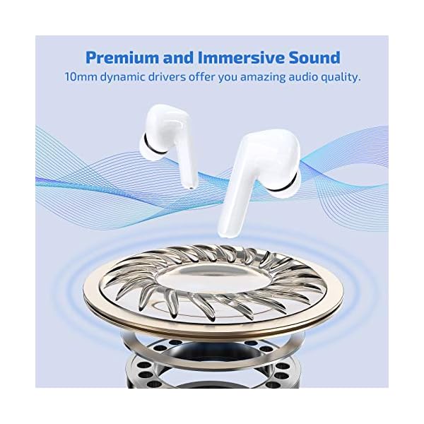 Wireless Headphones, LETSCOM Bluetoooth 5.0 Stereo Earphones True Wireless Earbuds in-Ear, IPX5 Waterproof Sport…