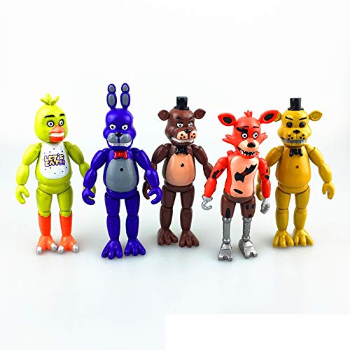PampasSK Action & Toy Figures - 5pcs/Set 5.5'' 14cm FNAF Five Nights at Freddy's Figure Bonnie Foxy Freddy Fazbear Doll LED Light PVC Action Figures Toy Boxed 1 PCs