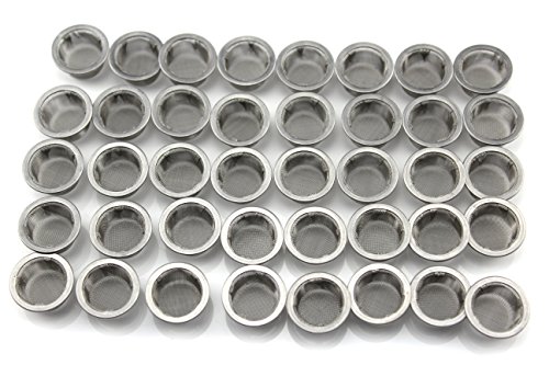 DeYue Crystal Pipe Screens, 40pcs 0.5Inch Diameter Premium Stainless Steel Mental Screen Filters for Crystal Pipe Use (40)