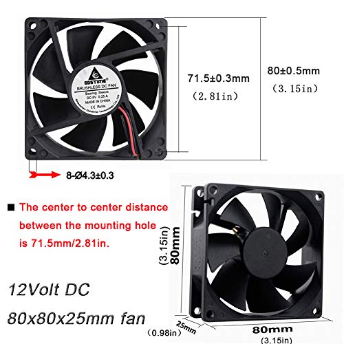 2 GDSTIME+80mm+25mm+Brushless+Cooling