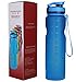 Sports Water Bottle with Filter & Strap, SOKLIT Portable BPA Free Drinking Cup 36oz/1000ml, Flip Top Leak Proof - 0.51lb Plastic Bottles for Gym Outdoor Hiking Camping Height 11'' Diameter 2.95'' Blue