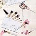 Makeup Brushes 10 Pieces Marble Makeup Brush Set with Makeup Brush Bag and Brushes Color Removal Sponge Professional Face Eyeliner Blush Contour Foundation Cosmetic Brushes for Powder Liquid Cream
