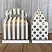 Outside the Box Papers Chevron, Stripe and Polka Dot Paper Gable Favor Boxes 36 Pack Gold, White