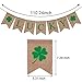 Tatuo Lucky Banner Irish Four Leaf Clover Banner Shamrock Burlap Banner Garland St. Patrick's Day Decorations