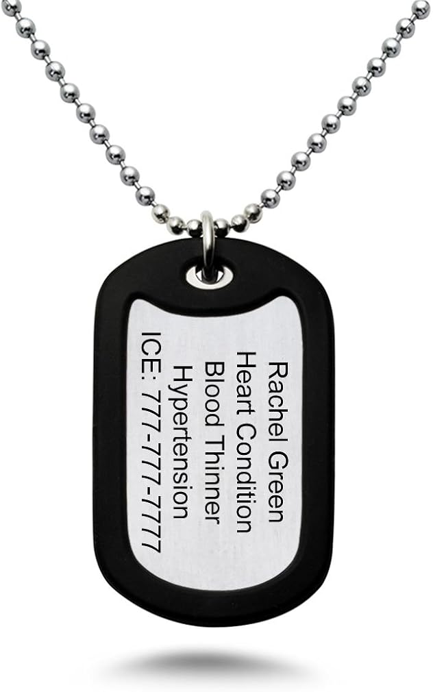 silver medical alert dog tags