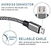 Sundix Micro USB Cable, 3 Pack 6FT High Speed Nylon Braided USB 2.0 A Male to Micro B Sync and Charge Cable Cord for Android Devices, Samsung Galaxy, Sony, Motorola and More (Black)