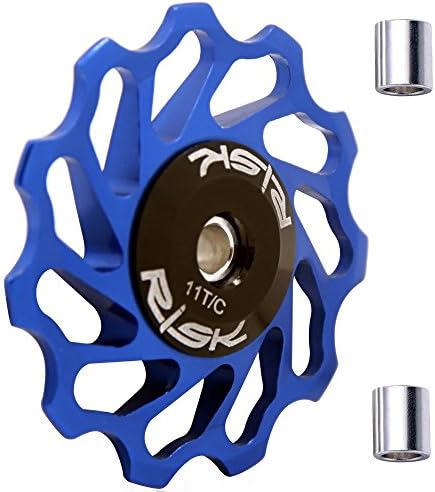 Acekit 11T Aluminum Alloy Bicycle Sealed Bearing Pulley Rear Derailleur Jockey Wheel For Road Bike MTB 7/8/9/10 Speed-Ceramic Blue