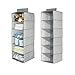 mDesign Soft Fabric Over Closet Rod Hanging Storage Organizer with 6 Shelves for Child/Kids Room or Nursery - Chevron Zig-Zag Print - Gray/Cream